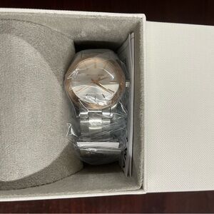 Michael Kors Women’s Mini Slim Runway Two-Tone Watch Silver and Rose